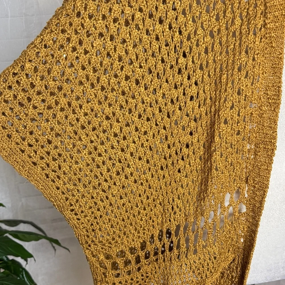 Knox Rose Honey Open-Knit Poncho